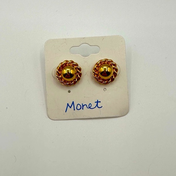 Monet Twisted Rope Gold Earrings - Picture 1 of 3
